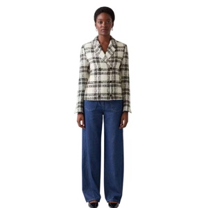 L.K. Bennett Clarisse Black And Birch Double Breasted Jacket